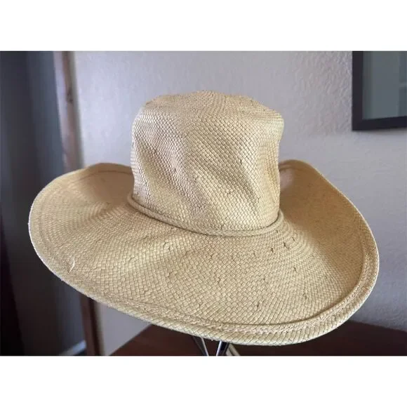 Shady Brady Unisex Cowboy Hat L Beige Western Summer Casual - Picture 4 of 8